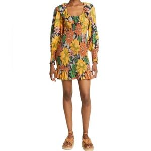 FARM Rio | Exclusive Long Sleeve Minidress | Garden Black | NWT | Medium
